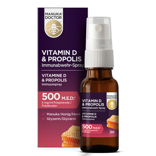 Immun Abwehr Spray mit Vitamin D, Manuka Honig & Propolis